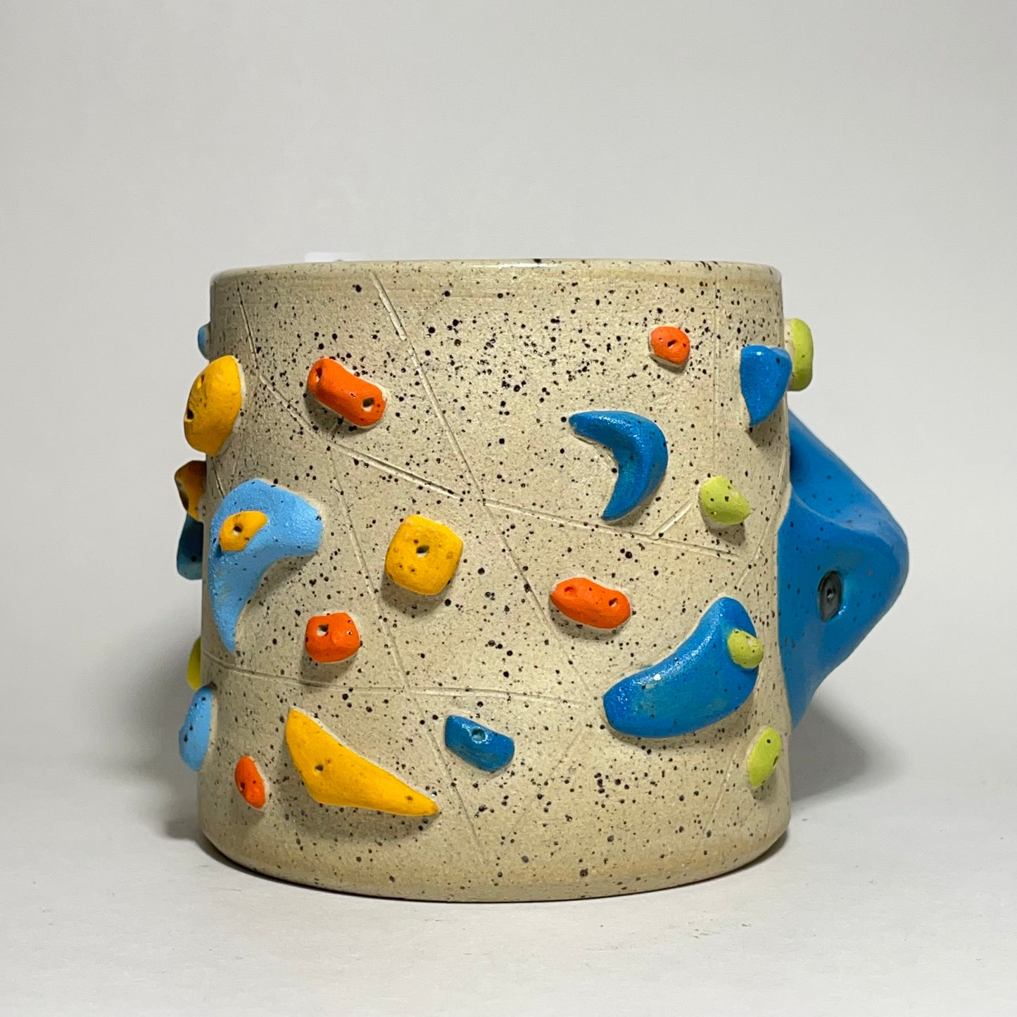 Blue Hold Handle in Buff Speckled 12oz #9 (Maker's Pick!)