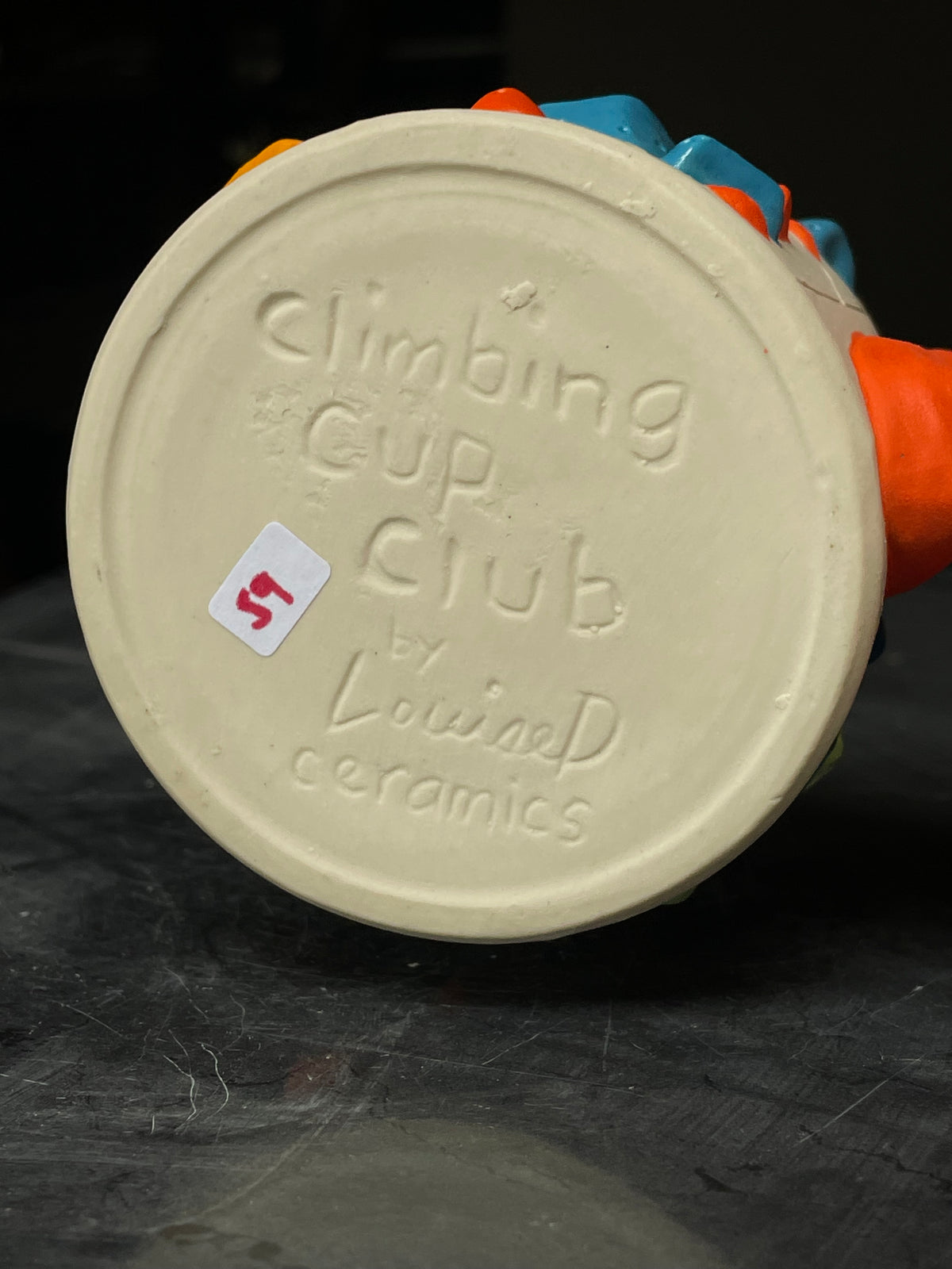 Detailed Holds - White Climbing Cup with Red Hold Handle - 12oz