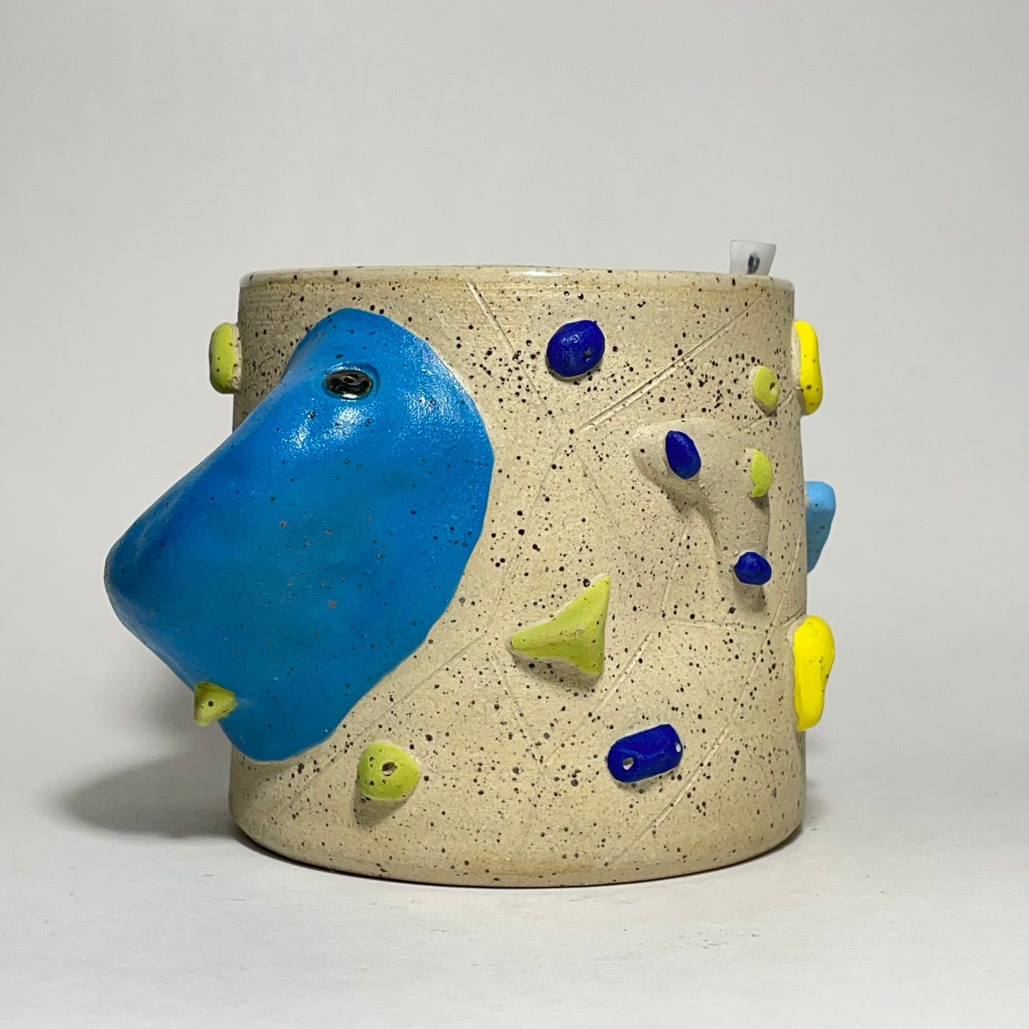 Blue Hold Handle in Buff Speckled 12oz #9 (Maker's Pick!)