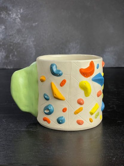 White Climbing Cup with Hold Handle - GREEN