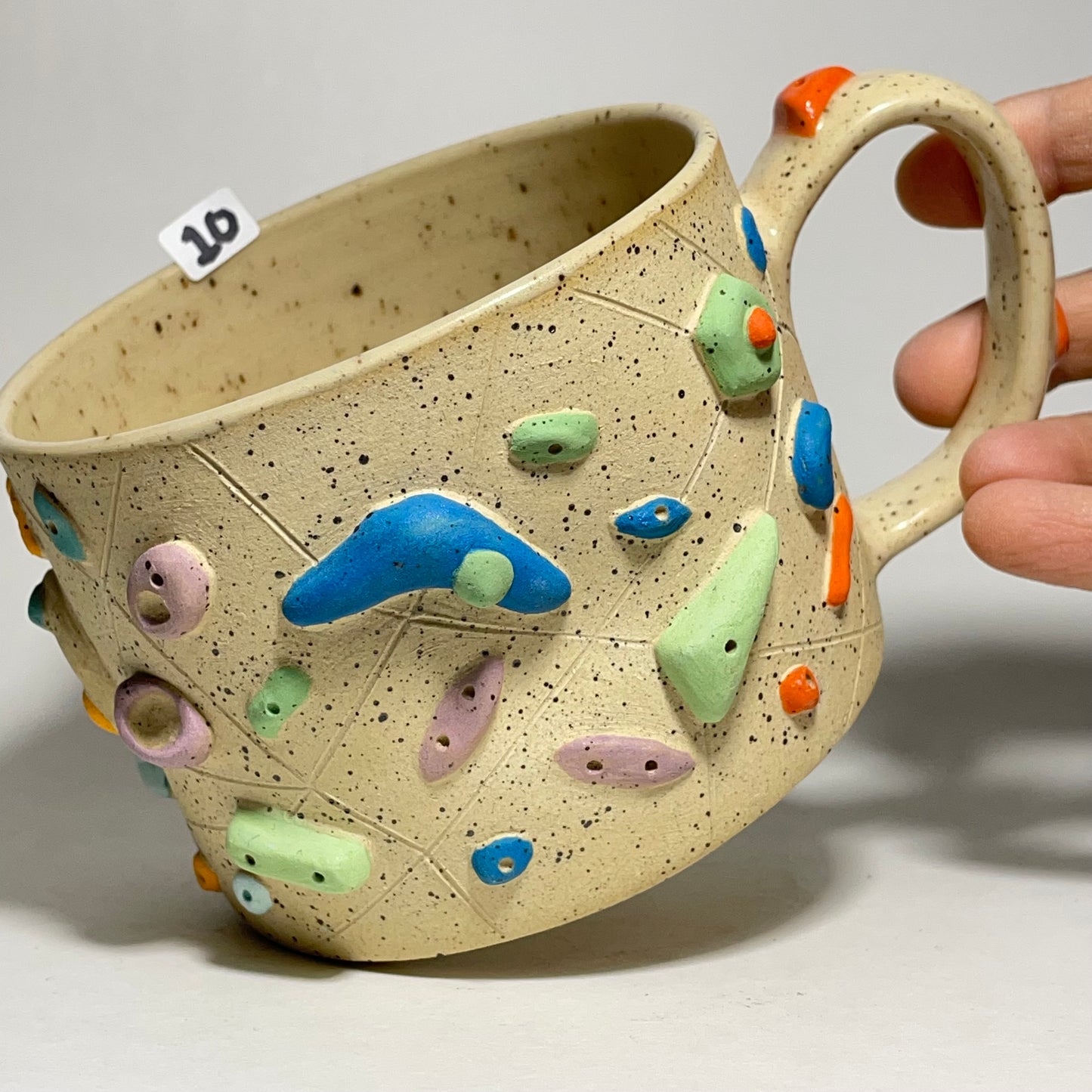 Climbing Mug in Buff Speckled Clay 13oz #10
