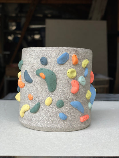 BRIGHT BLUE Hold Handle - Granite Climbing Cup- Handsculpted