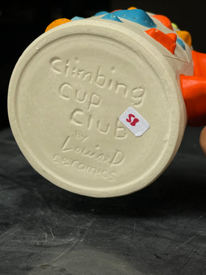 White Climbing Cup with RED Hold Handle - 12oz