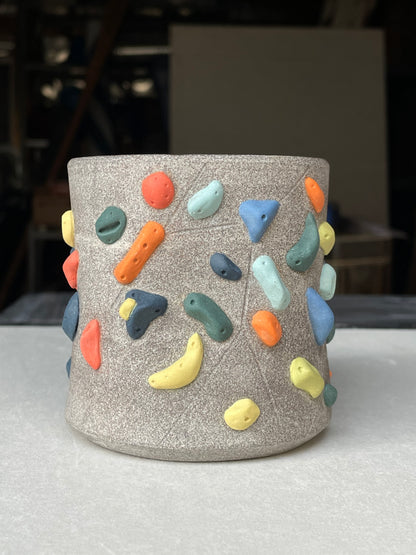MUTED BLUE Hold Handle - Granite Climbing Cup -Handsculpted