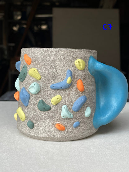 MUTED BLUE Hold Handle - Granite Climbing Cup -Handsculpted