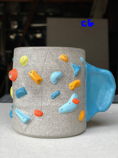 MUTED BLUE Hold Handle - Granite Climbing Cup -Handsculpted
