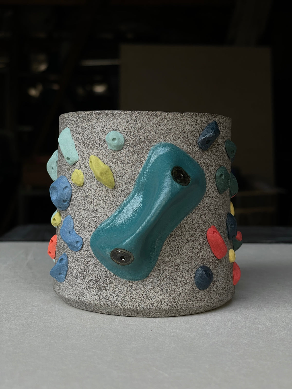 Granite Climbing Cup - LIME/RED/BLACK handle & other colors - Handsculpted