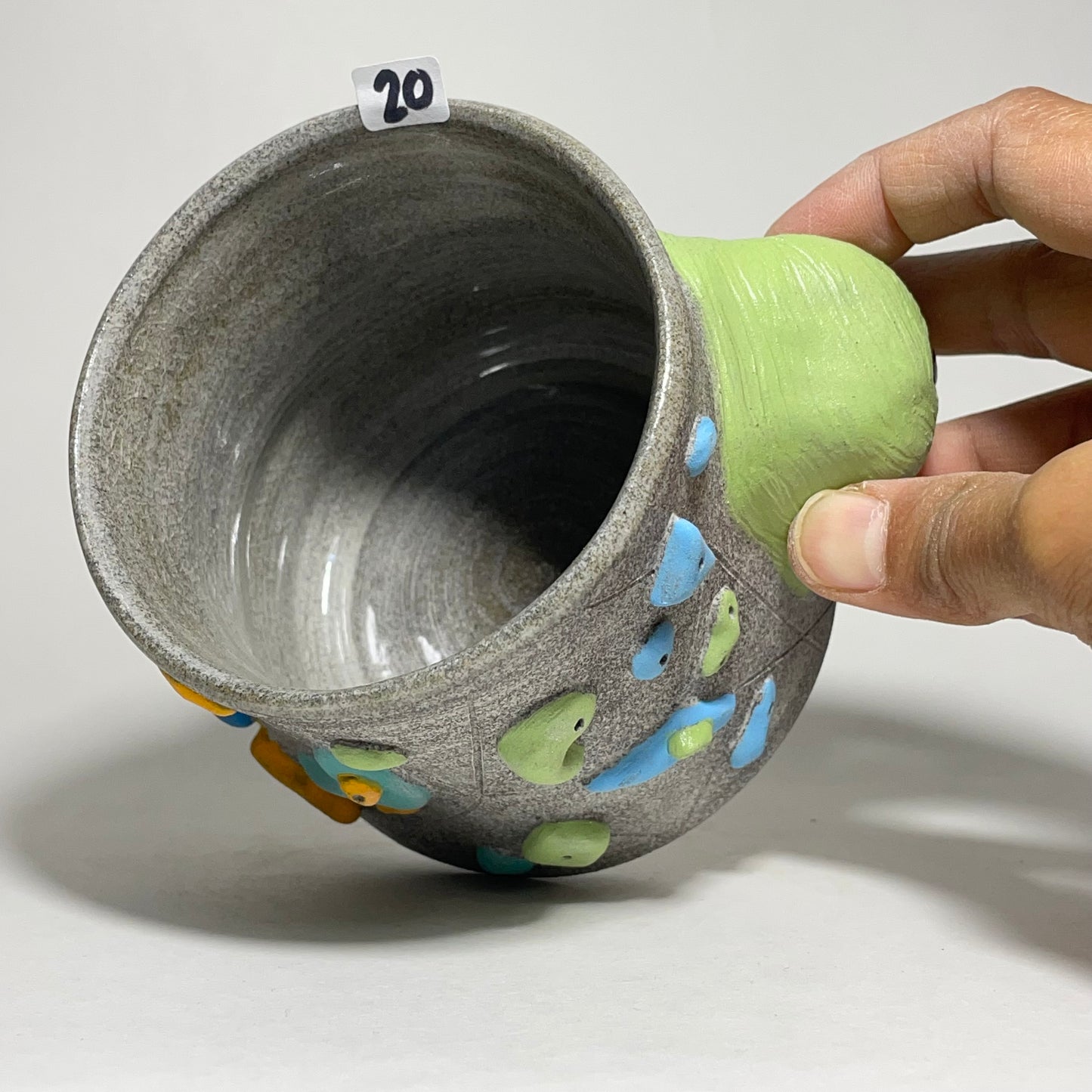 Climbing Cup - Hold Handle - Granite Clay (10-11oz)