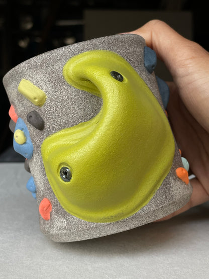 Granite Climbing Cup - LIME/RED/BLACK handle & other colors - Handsculpted