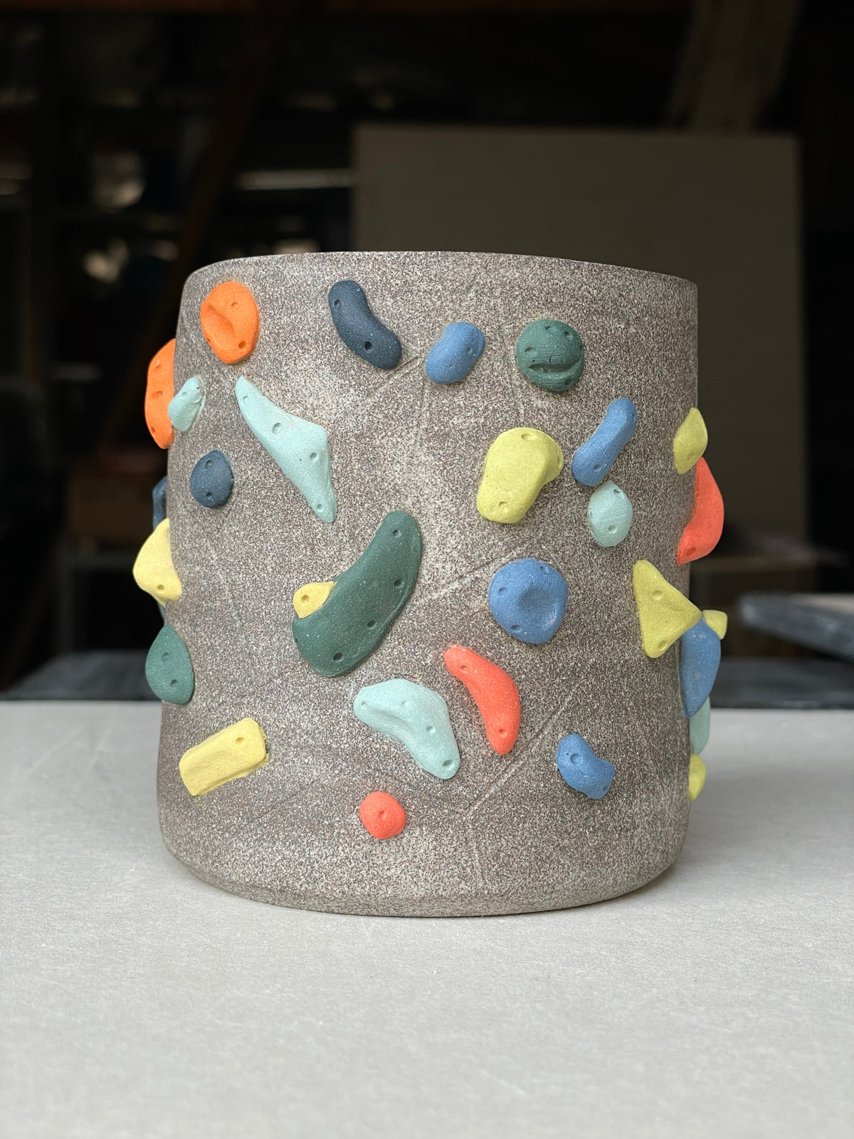 Granite Climbing Cup - LIME/RED/BLACK handle & other colors - Handsculpted