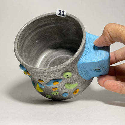 Climbing Cup - Hold Handle - Granite Clay (10-11oz)