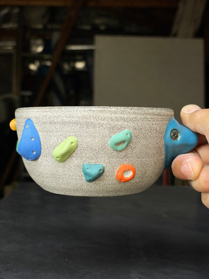 Wide Latte Cup - Granite with Hold Handle - Handsculpted