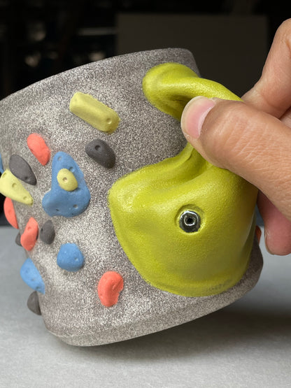 Granite Climbing Cup - LIME/RED/BLACK handle & other colors - Handsculpted