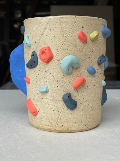 V-shape Cup - Buff Speckled with Hold Handle - Handsculpted