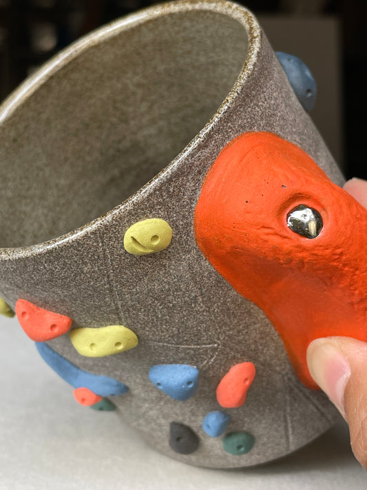 Granite Climbing Cup - LIME/RED/BLACK handle & other colors - Handsculpted