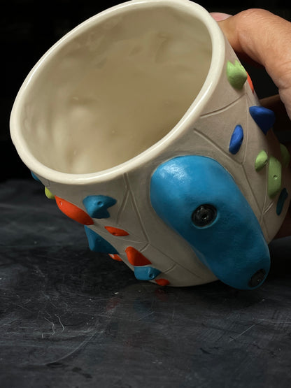 Detailed Holds - White Climbing Cup with BLUE Hold Handle - 12oz