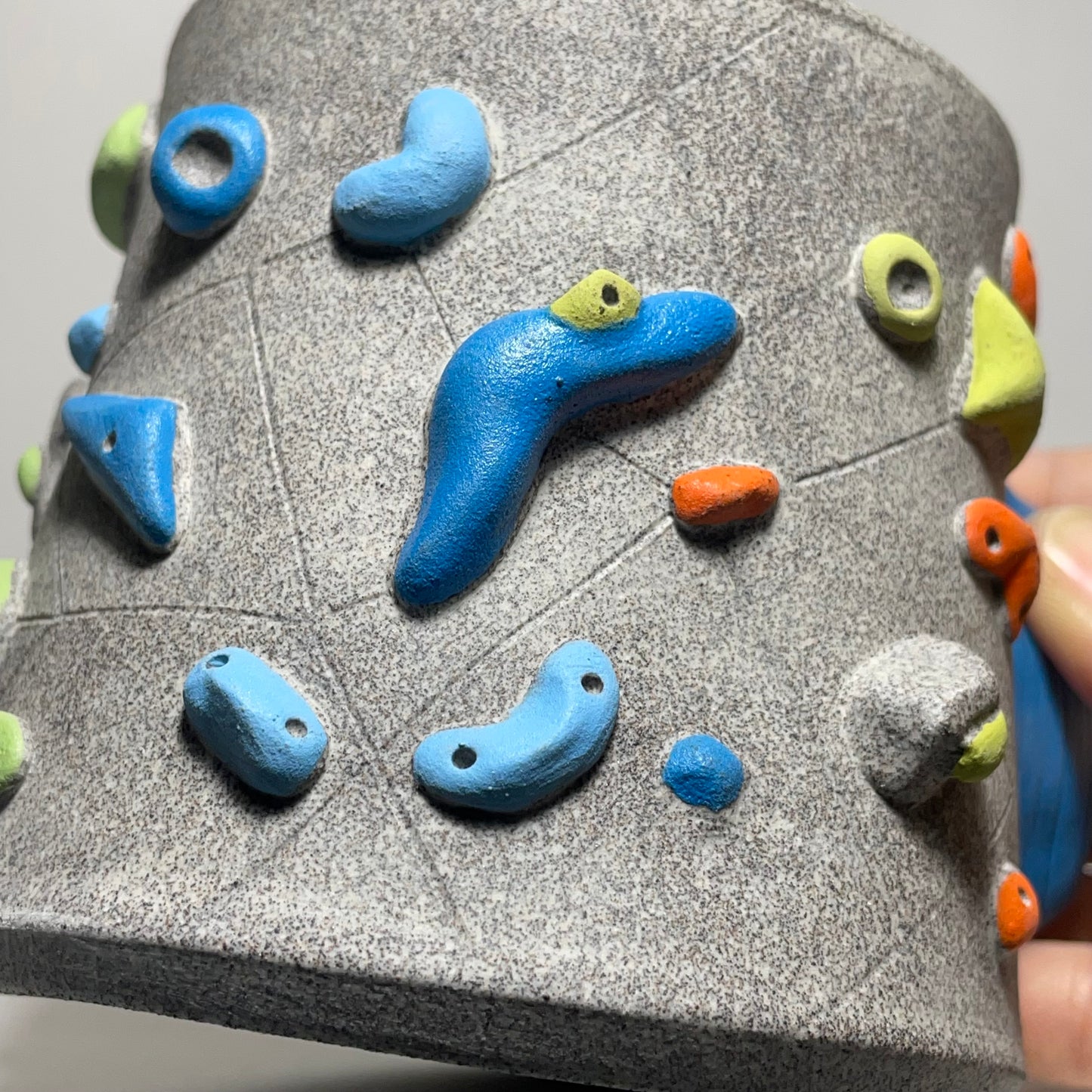 Climbing Cup - Hold Handle - Granite Clay (10-11oz)