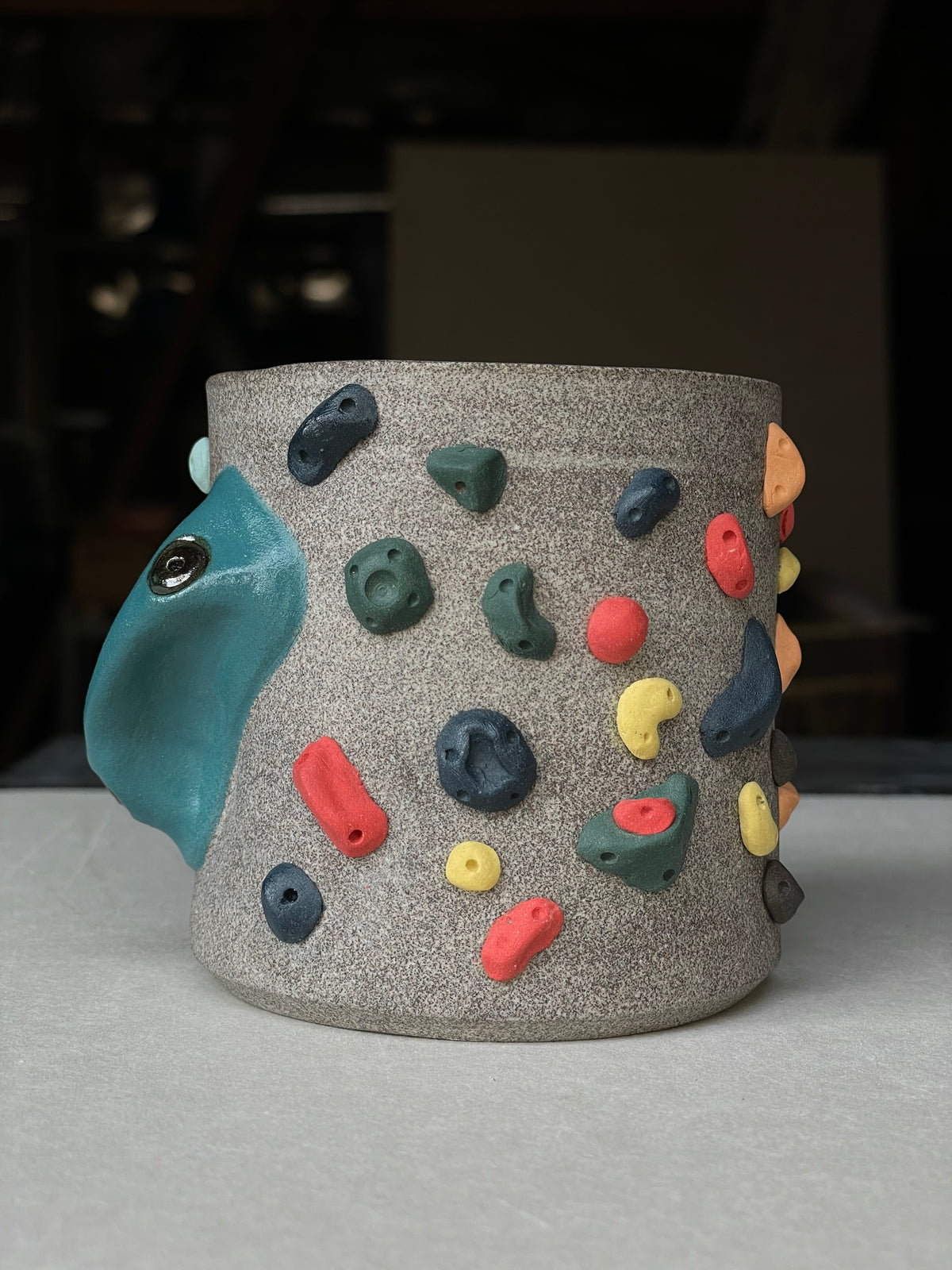Granite Climbing Cup - LIME/RED/BLACK handle & other colors - Handsculpted