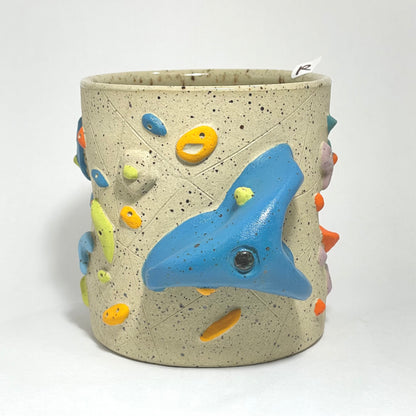 Blue Hold Handle in Buff Speckled 15oz - R (Maker’s Pick)