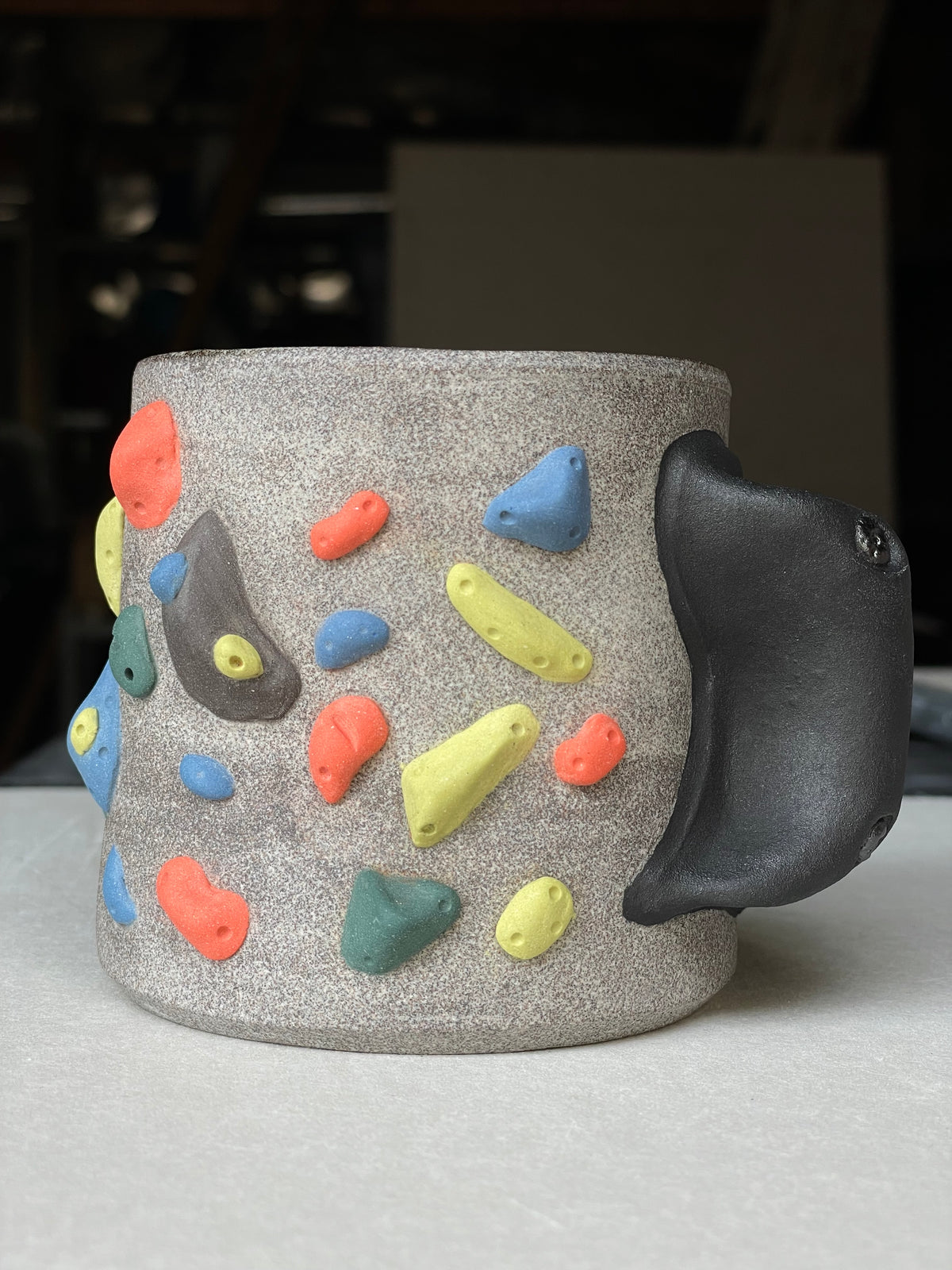 Granite Climbing Cup - LIME/RED/BLACK handle & other colors - Handsculpted