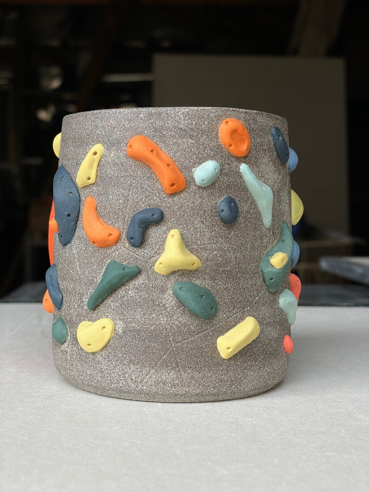 Granite Climbing Cup - LIME/RED/BLACK handle & other colors - Handsculpted