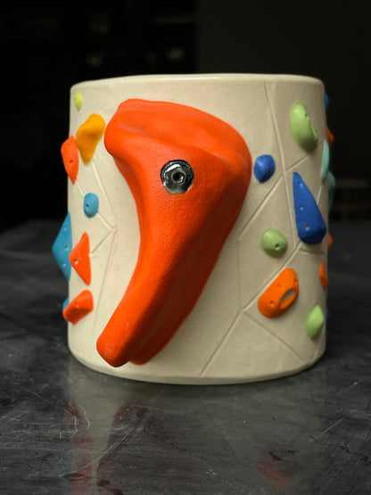 White Climbing Cup with RED Hold Handle - 12oz