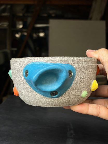 Wide Latte Cup - Granite with Hold Handle - Handsculpted
