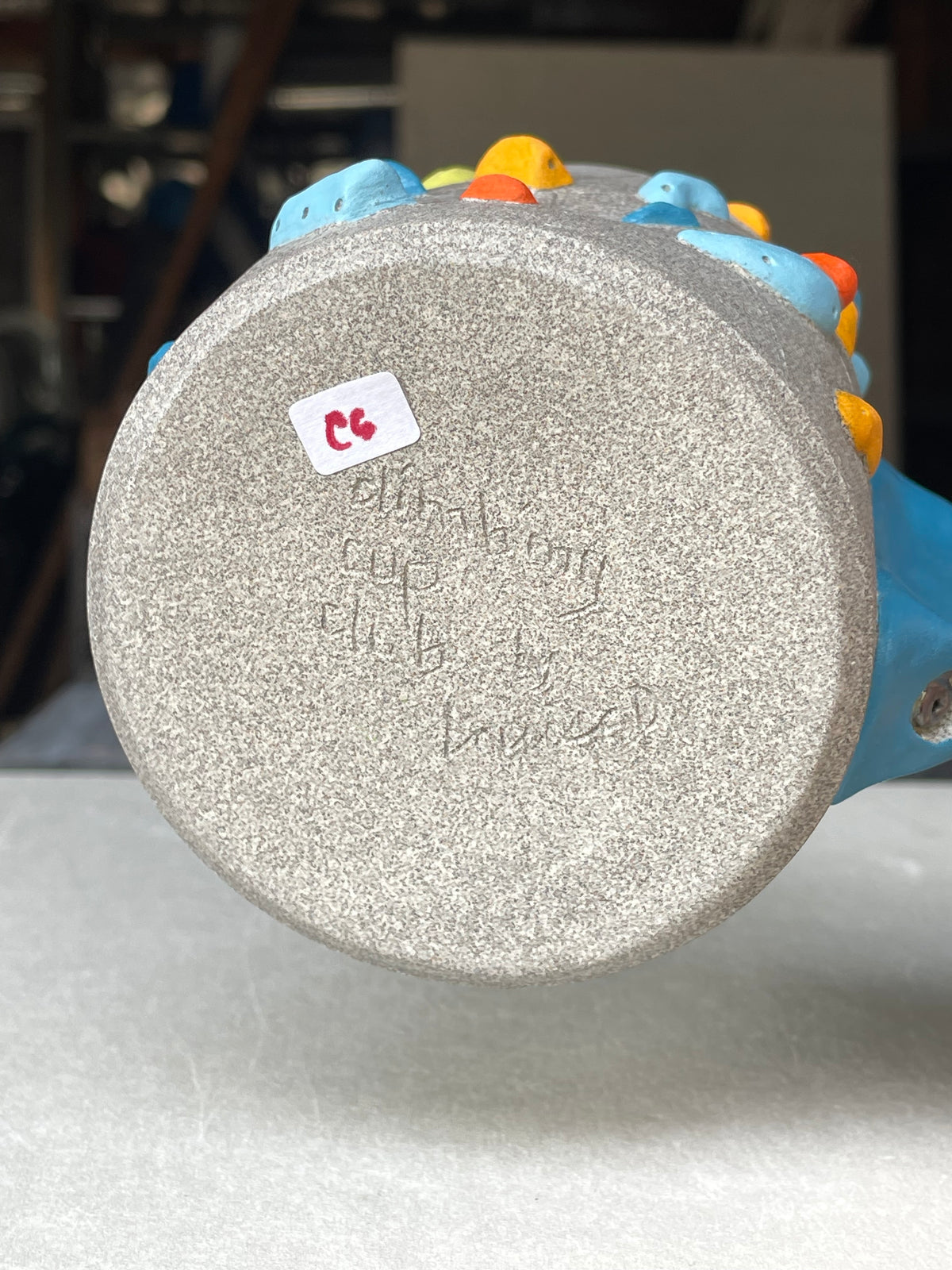 MUTED BLUE Hold Handle - Granite Climbing Cup -Handsculpted