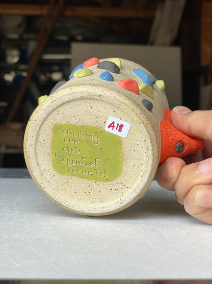 V-shape Cup - Buff Speckled with Hold Handle - Handsculpted