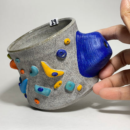 Climbing Cup - Hold Handle - Granite Clay (10-11oz)