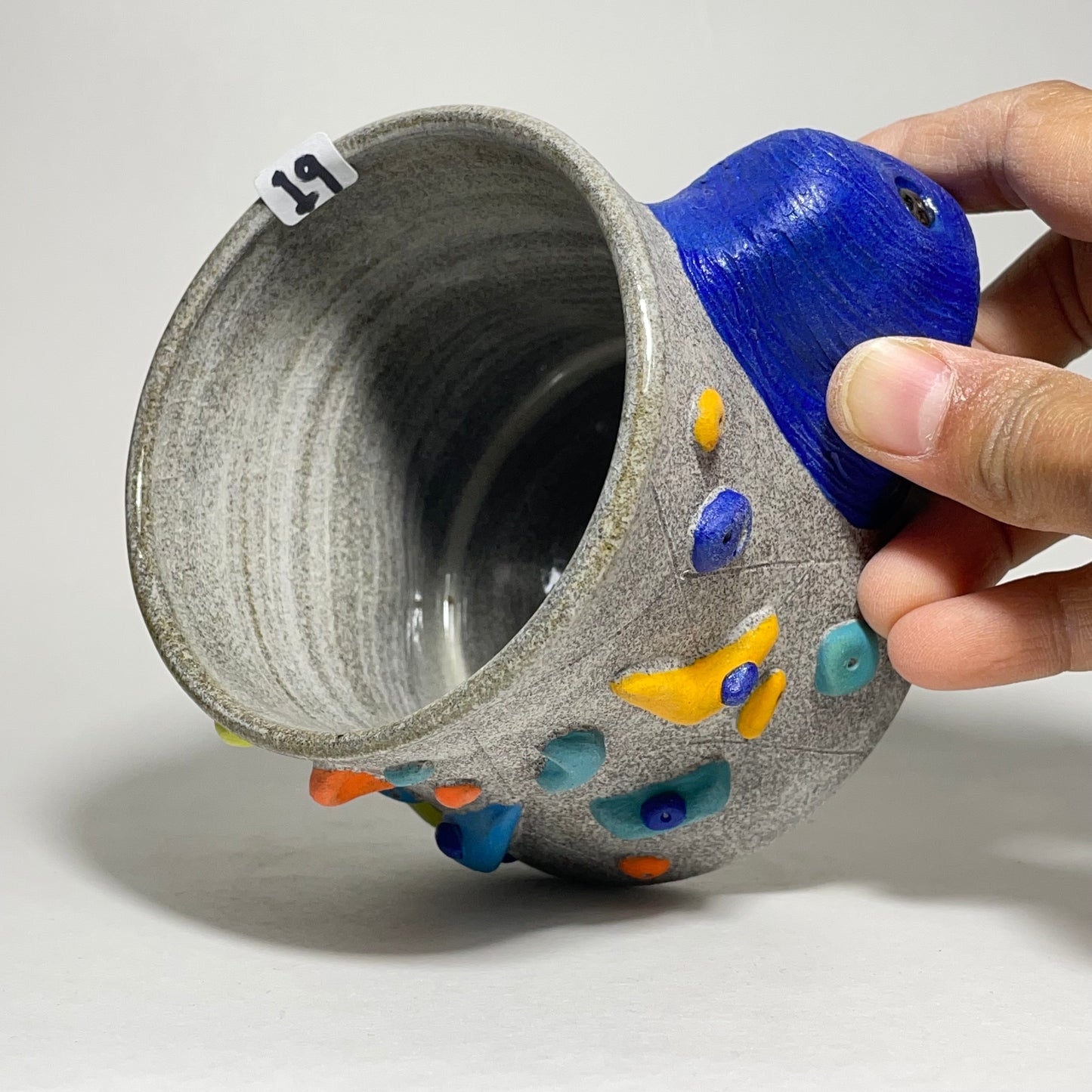 Climbing Cup - Hold Handle - Granite Clay (10-11oz)