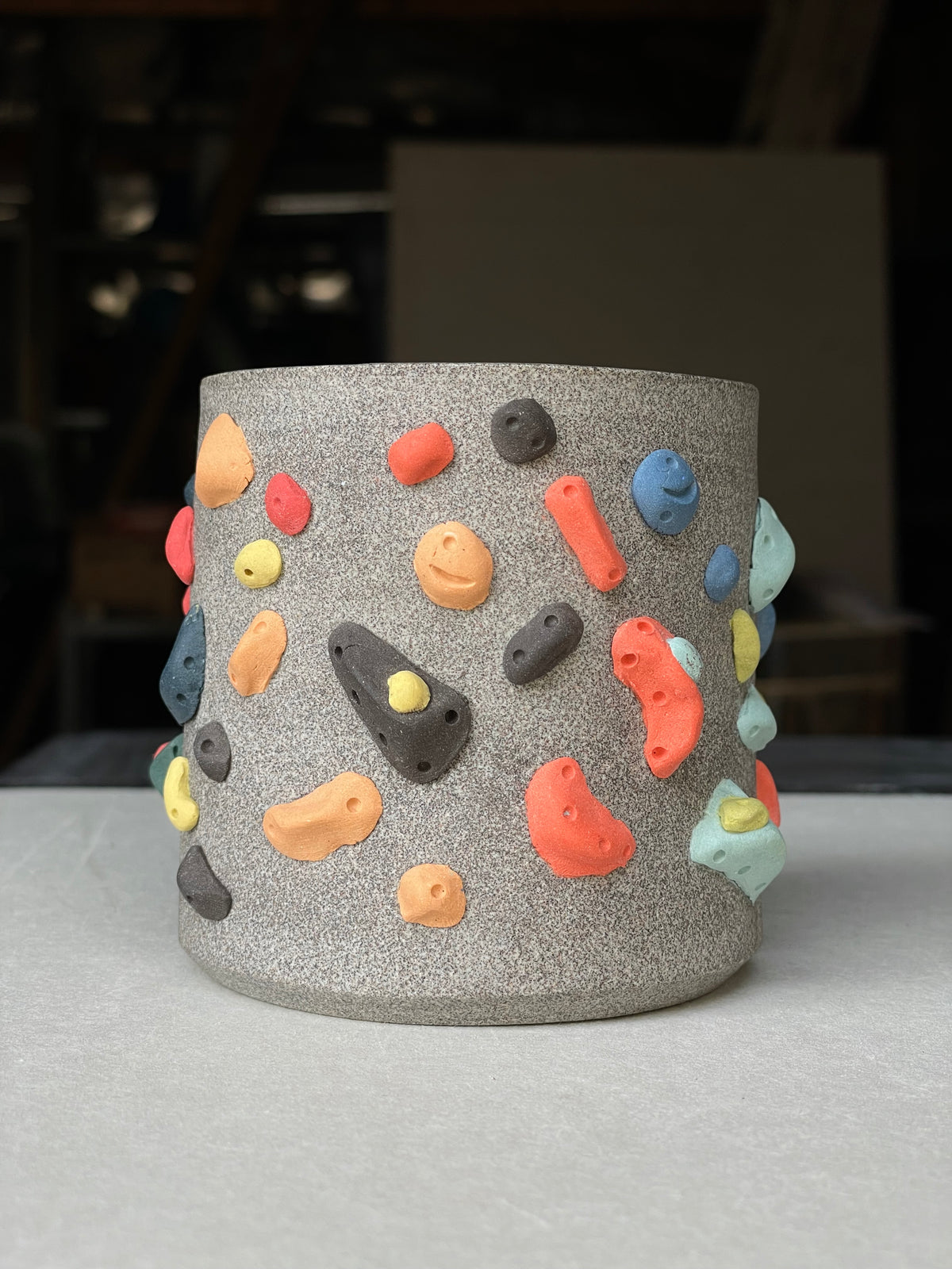 Granite Climbing Cup - LIME/RED/BLACK handle & other colors - Handsculpted