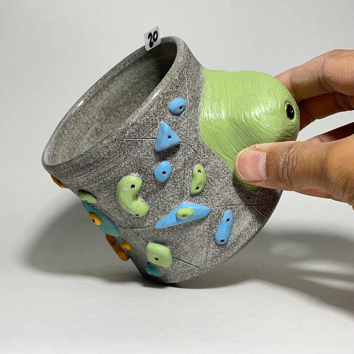 Climbing Cup - Hold Handle - Granite Clay (10-11oz)