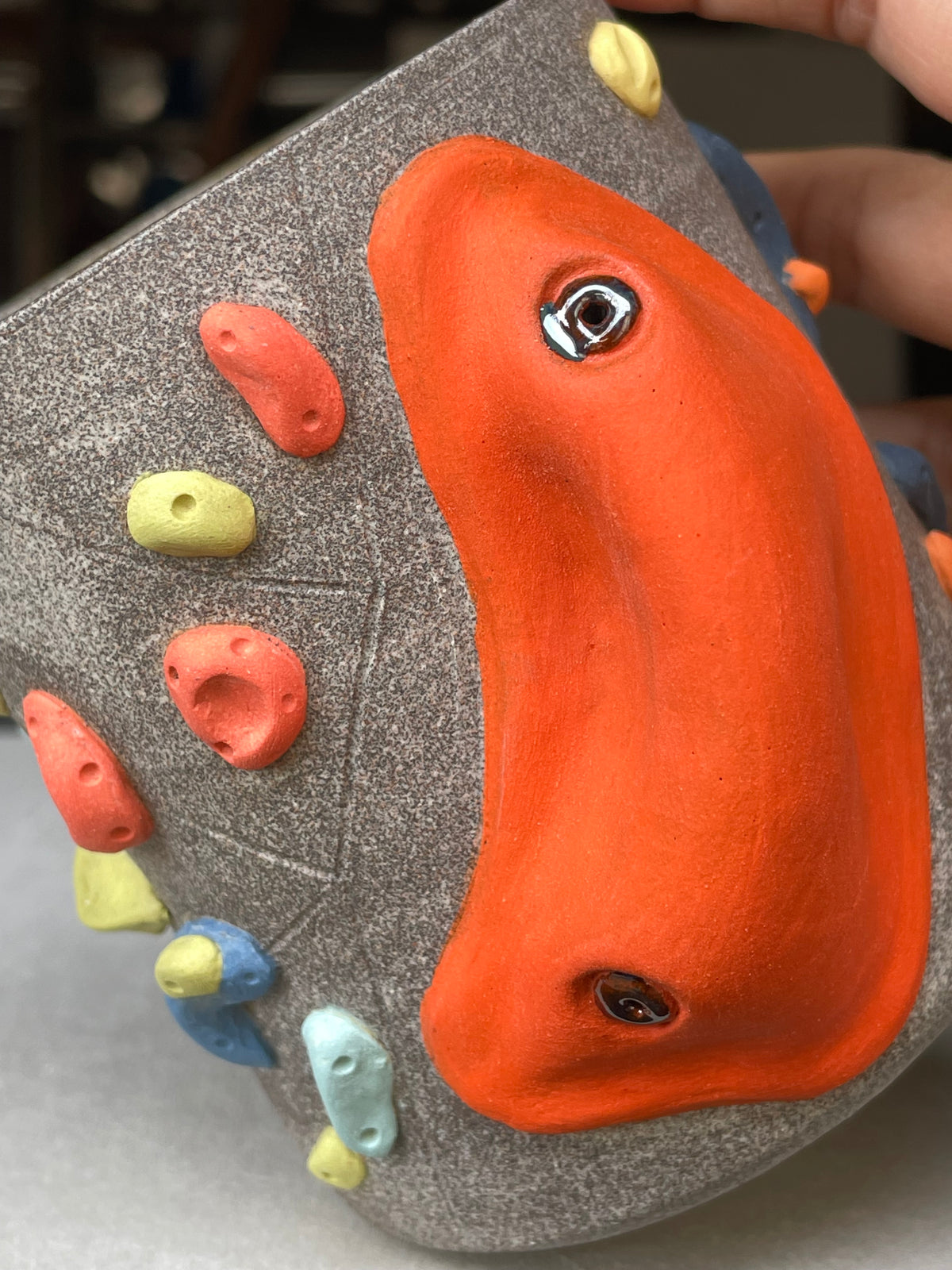 Granite Climbing Cup - LIME/RED/BLACK handle & other colors - Handsculpted