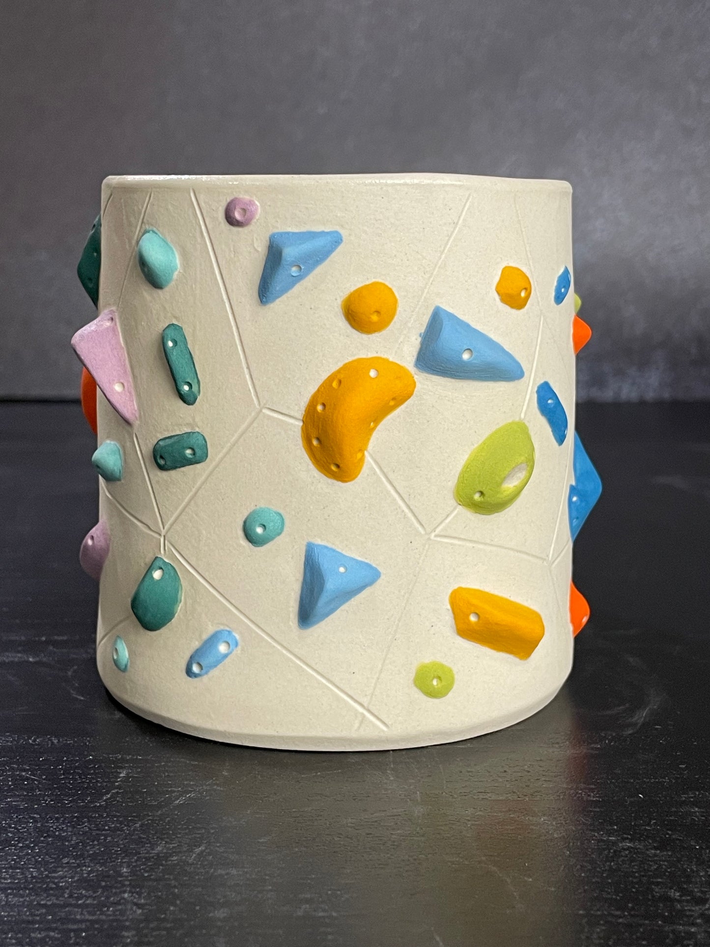 White Climbing Cup with Hold Handle - BLUE