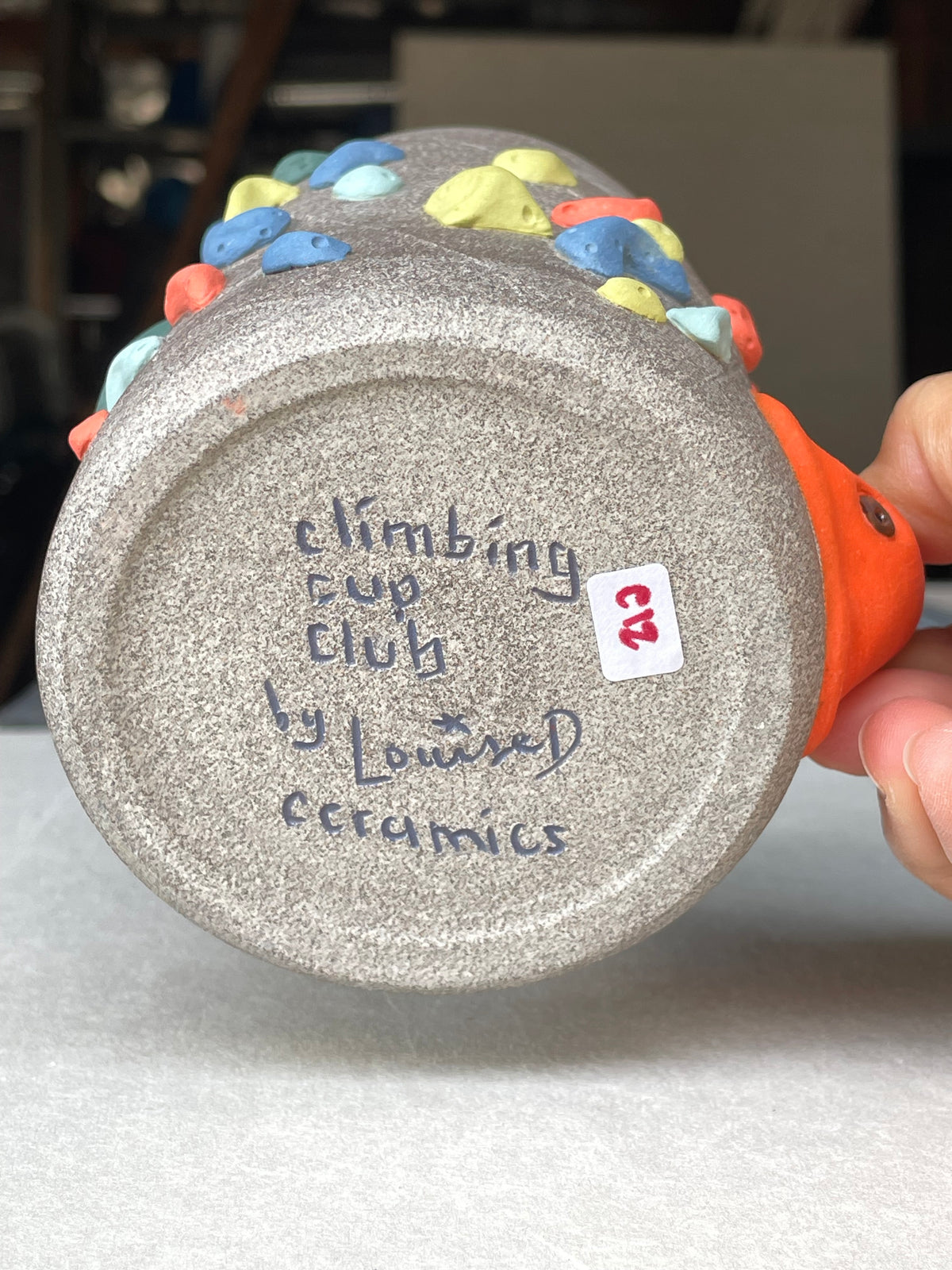 Granite Climbing Cup - LIME/RED/BLACK handle & other colors - Handsculpted