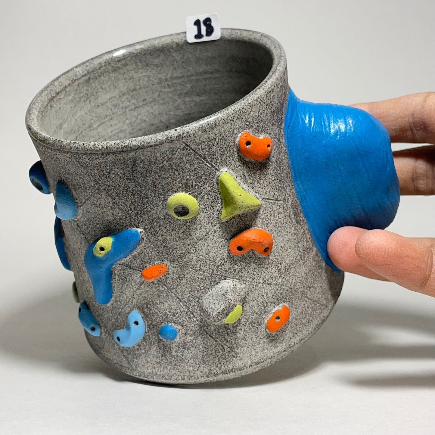 Climbing Cup - Hold Handle - Granite Clay (10-11oz)