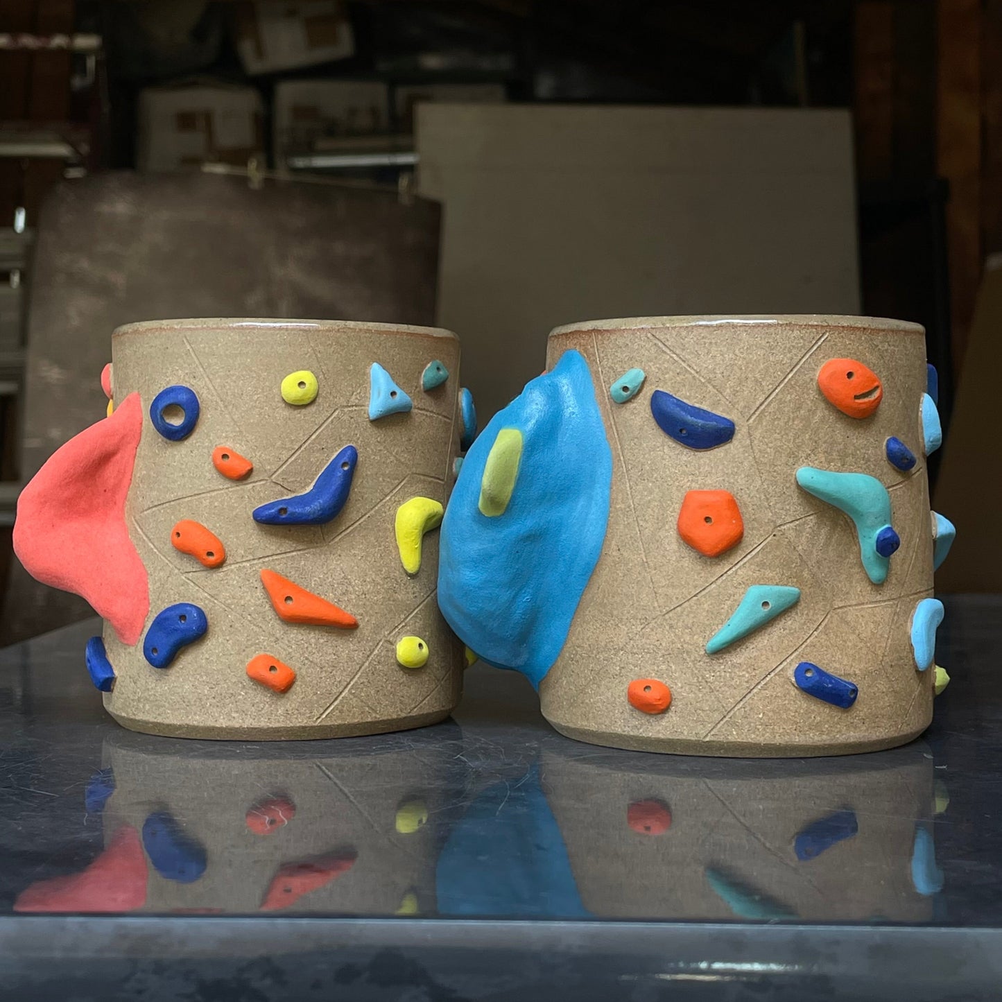 Climbing Cup - Hold Handle - Toasty Brown Clay (12oz)