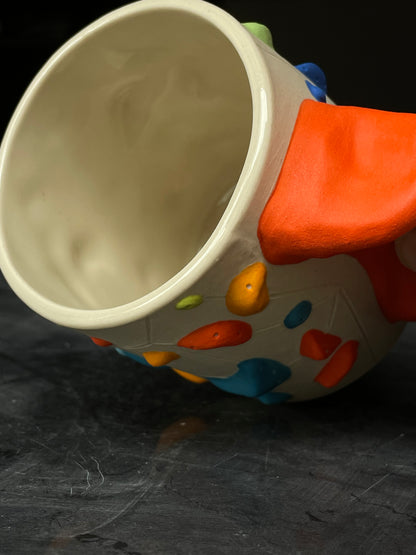 White Climbing Cup with RED Hold Handle - 12oz
