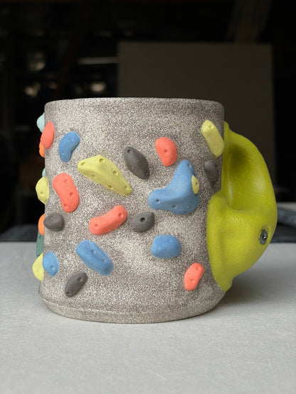 Granite Climbing Cup - LIME/RED/BLACK handle & other colors - Handsculpted