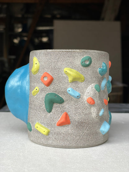 MUTED BLUE Hold Handle - Granite Climbing Cup -Handsculpted