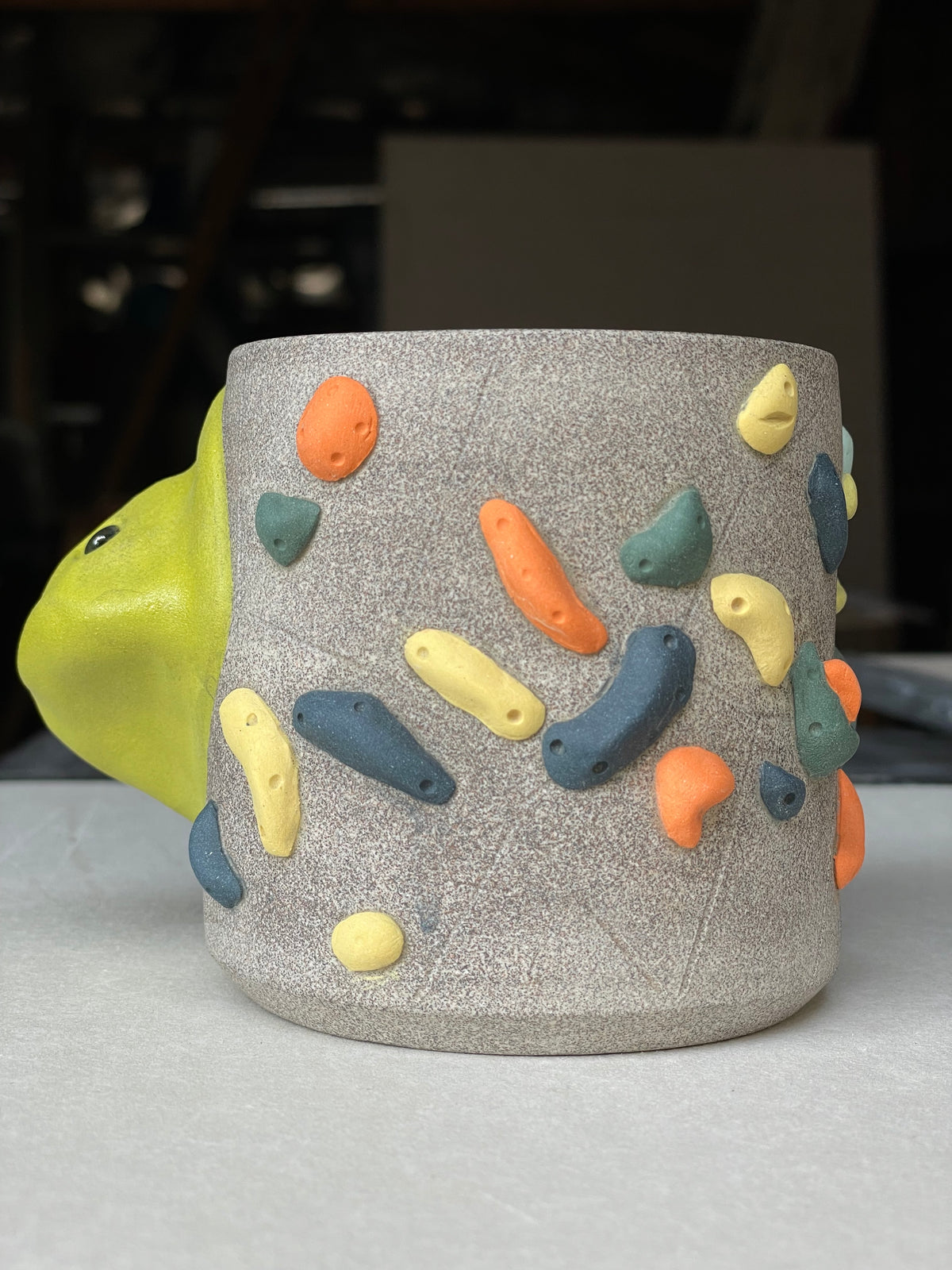 Granite Climbing Cup - LIME/RED/BLACK handle & other colors - Handsculpted