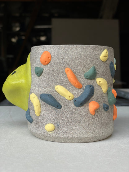 Granite Climbing Cup - LIME/RED/BLACK handle & other colors - Handsculpted