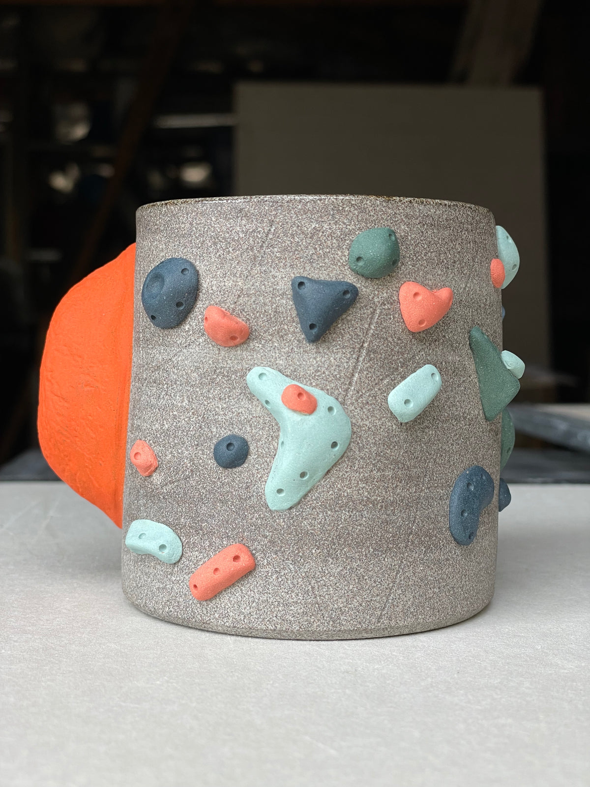 Granite Climbing Cup - LIME/RED/BLACK handle & other colors - Handsculpted