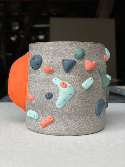 Granite Climbing Cup - LIME/RED/BLACK handle & other colors - Handsculpted