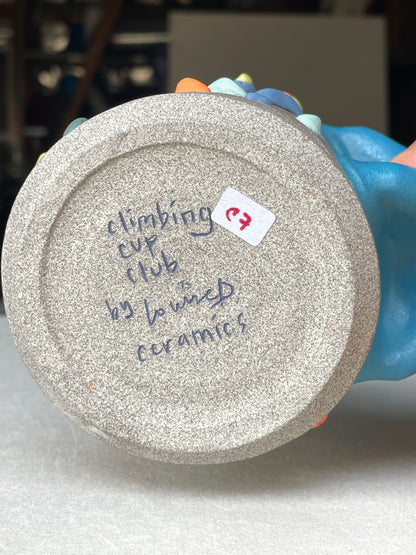 MUTED BLUE Hold Handle - Granite Climbing Cup -Handsculpted
