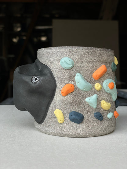 Granite Climbing Cup - LIME/RED/BLACK handle & other colors - Handsculpted