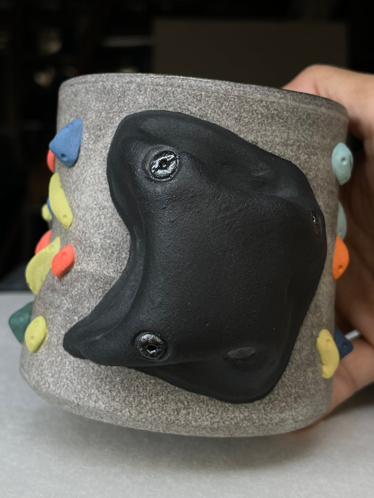 Granite Climbing Cup - LIME/RED/BLACK handle & other colors - Handsculpted