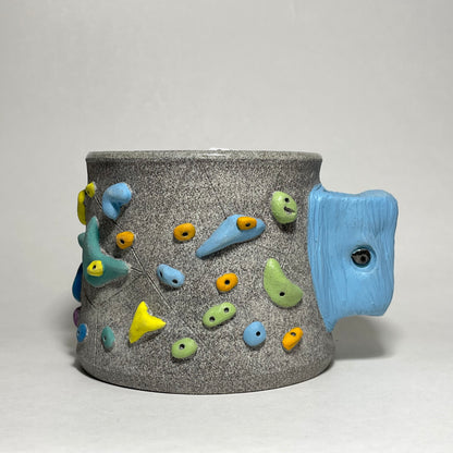 Climbing Cup - Hold Handle - Granite Clay (10-11oz)