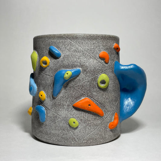 Climbing Cup - Hold Handle - Granite Clay (10-11oz)